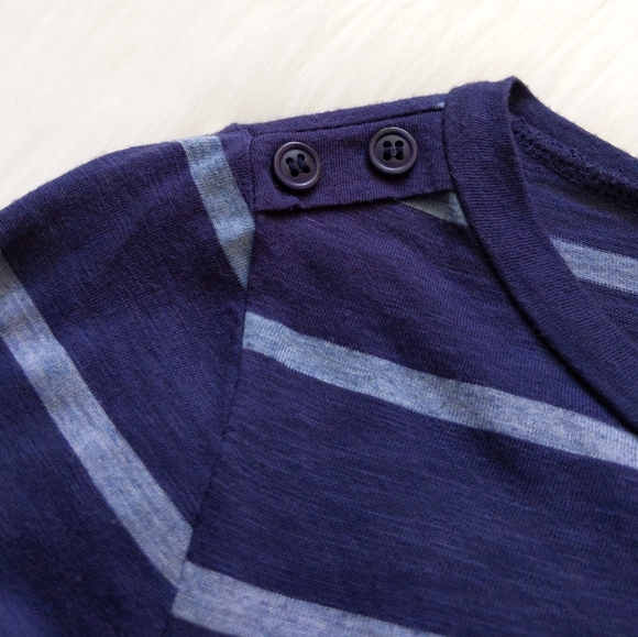 Splendid Blue Striped Roll Tab Sleeve Top | XS - Picture 5 of 6